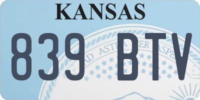 KS license plate 839BTV