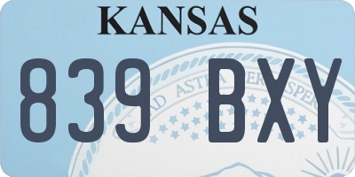 KS license plate 839BXY