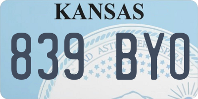 KS license plate 839BYO