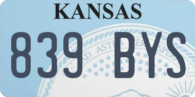 KS license plate 839BYS