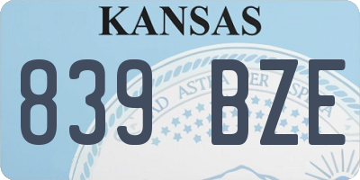KS license plate 839BZE