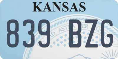 KS license plate 839BZG