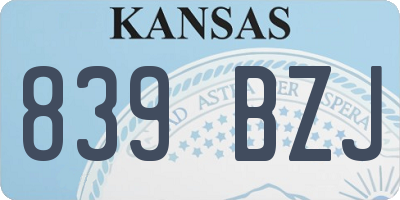 KS license plate 839BZJ