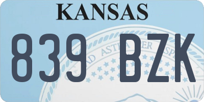 KS license plate 839BZK