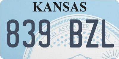 KS license plate 839BZL