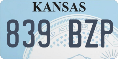 KS license plate 839BZP