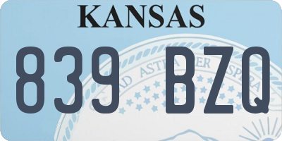 KS license plate 839BZQ