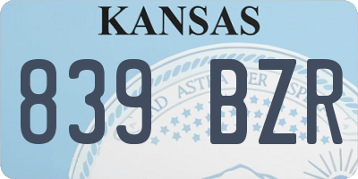KS license plate 839BZR