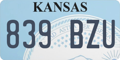 KS license plate 839BZU