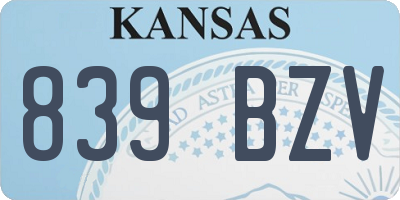 KS license plate 839BZV