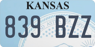 KS license plate 839BZZ