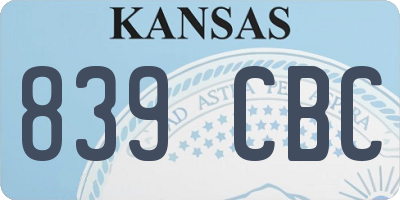 KS license plate 839CBC