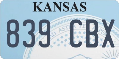 KS license plate 839CBX