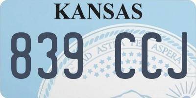 KS license plate 839CCJ