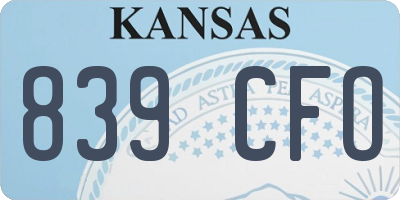 KS license plate 839CFO
