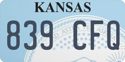 KS license plate 839CFQ