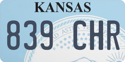 KS license plate 839CHR