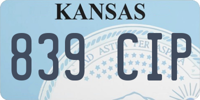KS license plate 839CIP