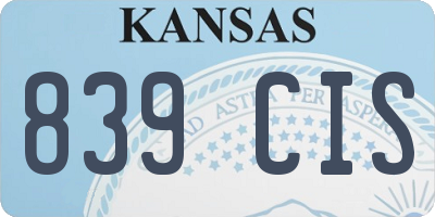 KS license plate 839CIS