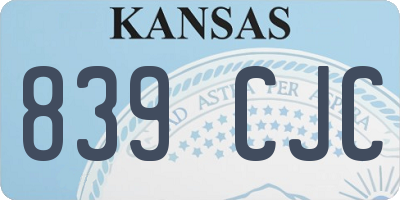KS license plate 839CJC