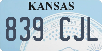 KS license plate 839CJL