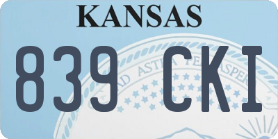 KS license plate 839CKI