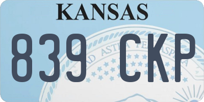 KS license plate 839CKP