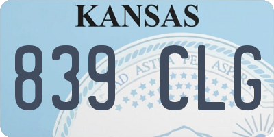 KS license plate 839CLG