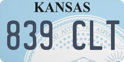KS license plate 839CLT