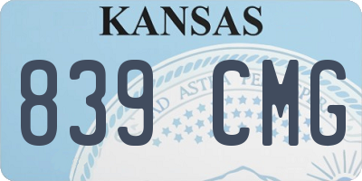 KS license plate 839CMG