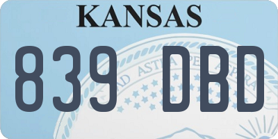 KS license plate 839DBD