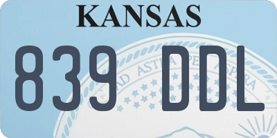 KS license plate 839DDL