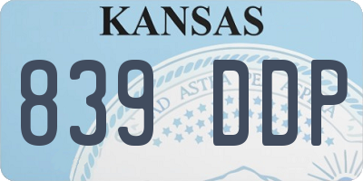 KS license plate 839DDP