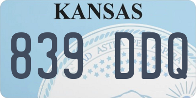 KS license plate 839DDQ