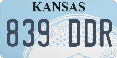 KS license plate 839DDR