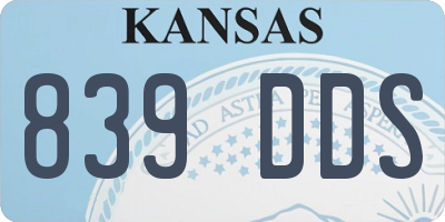 KS license plate 839DDS
