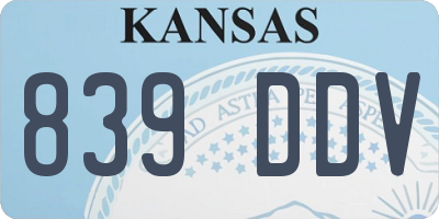 KS license plate 839DDV