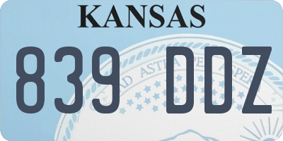 KS license plate 839DDZ