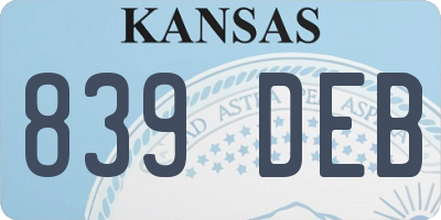 KS license plate 839DEB