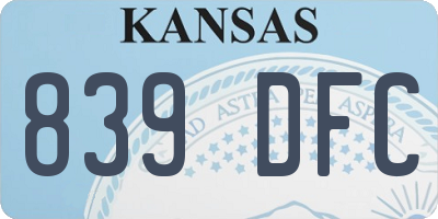 KS license plate 839DFC