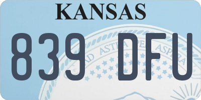 KS license plate 839DFU