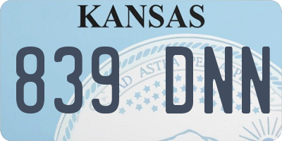 KS license plate 839DNN
