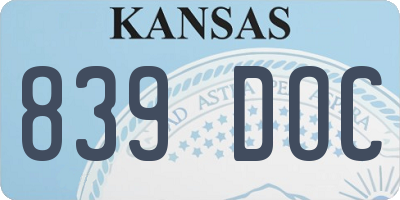 KS license plate 839DOC