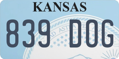 KS license plate 839DOG