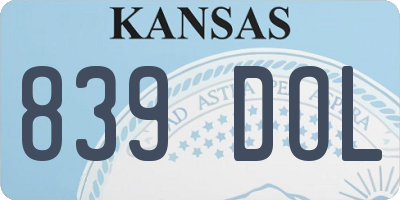 KS license plate 839DOL