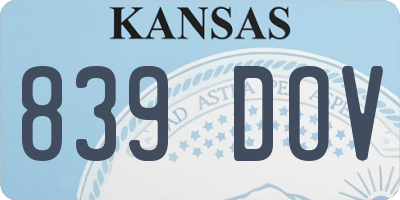 KS license plate 839DOV