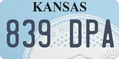 KS license plate 839DPA