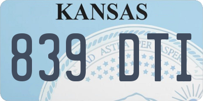 KS license plate 839DTI