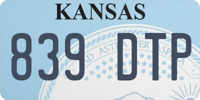 KS license plate 839DTP