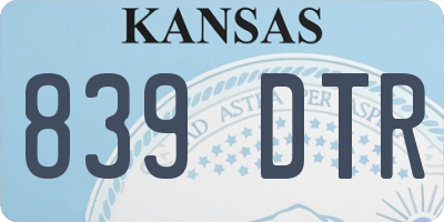 KS license plate 839DTR